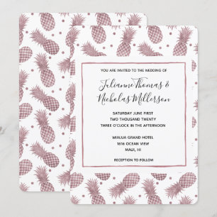 Rose Gold Pineapples Wedding Invites