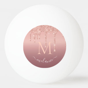 Rose Gold Ping Pong Ball Custom Letter and Name