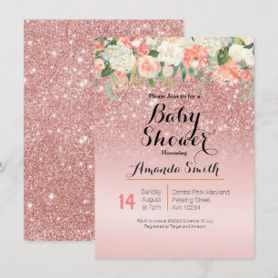 Rose Gold Pink Baby Shower invitation