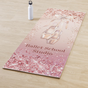 Rose gold pink ballet dance school studio yoga mat