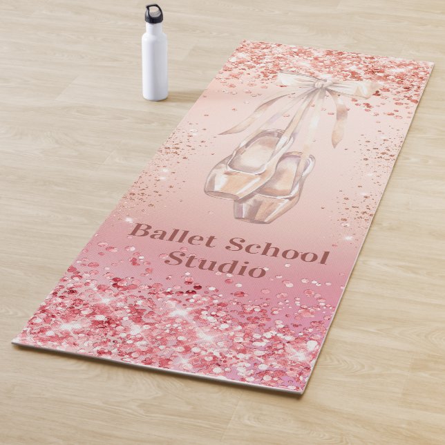 Rose gold pink ballet dance school studio yoga mat (In Situ)