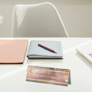 Rose gold pink beige stars name title business
