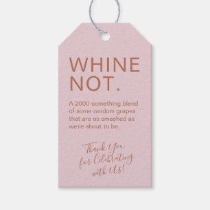 Rose Gold Pink Birthday Funny Custom Wine Favour Gift Tags