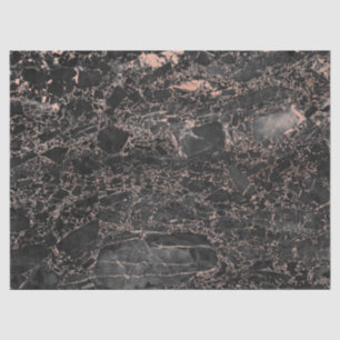 Rose Gold Pink Blush Glam Black Marble Glitter Tissue Paper