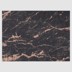 Rose Gold Pink Blush Glam Black Marble Glitter Tissue Paper