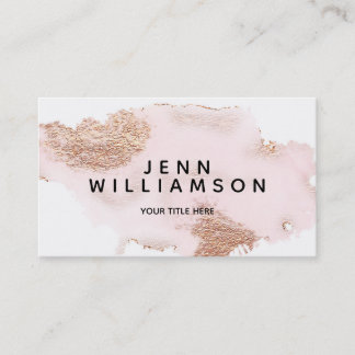 Rose gold pink blush watercolor modern style card