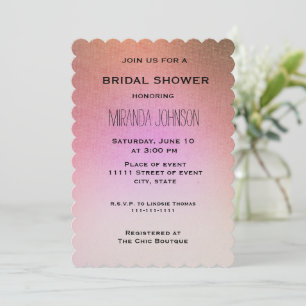 Rose Gold Pink Bridal Shower   Invitation