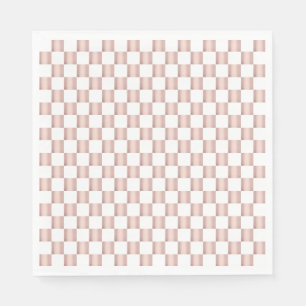 Rose Gold Pink Chequerboard Pattern Napkin
