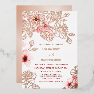 Rose Gold Pink Cherry Blossom   Photo Wedding