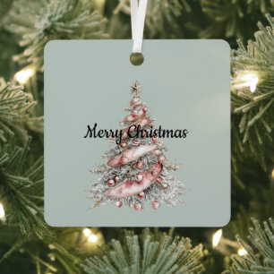 Rose Gold Pink Christmas Tree Metal Tree Decoration