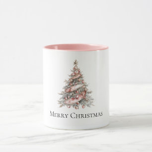 Rose Gold Pink Christmas Tree Mug