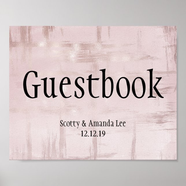 Rose Gold & Pink Customizable Wedding Signs (Front)