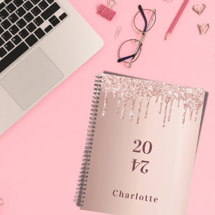 Rose gold pink drips 2025 planner