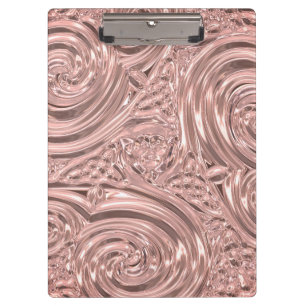 Rose gold pink elegant embossed look art nouveau  clipboard