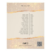 Rose gold pink elegant modern girly price QR code Flyer (Front)