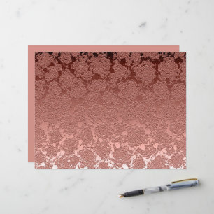 Rose Gold Pink Floral Succulent Pattern Metallic