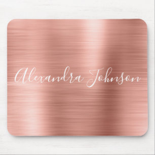 Rose Gold - Pink Foil Modern Girly Mouse Mat