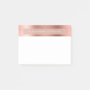 Rose Gold - Pink Foil Professional Business Post-it Notes