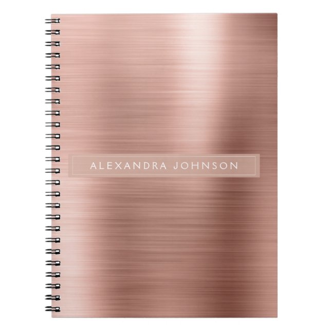 Rose Gold - Pink Foil Professional Girly Notebook (Front)