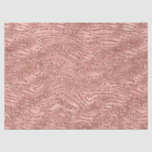 Rose Gold Pink Glam Glitter Zebra Print  Tissue Paper