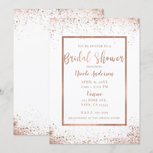 Rose Gold Pink Glam Modern Chic Bridal Shower Invitation