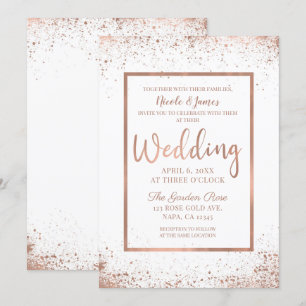 Rose Gold Pink Glam Modern Chic Wedding Invitation