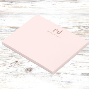 Rose gold pink glam monogram minimalist post-it notes