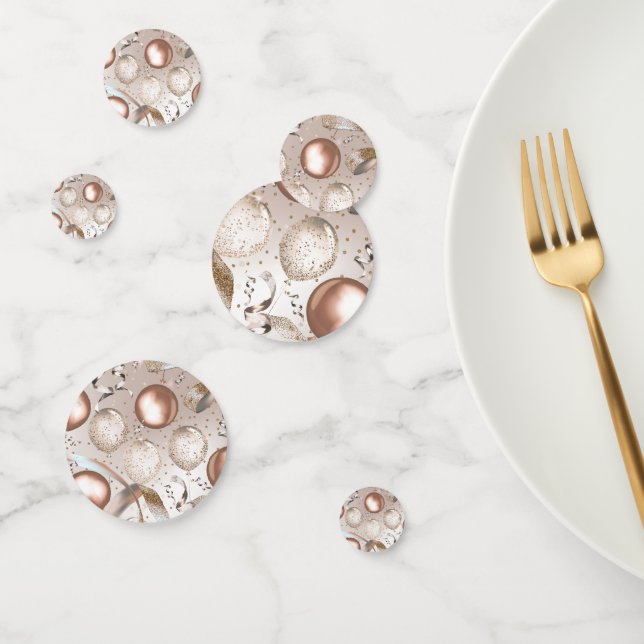 Rose Gold Pink Glitter Balloons Birthday Party Confetti (Group)