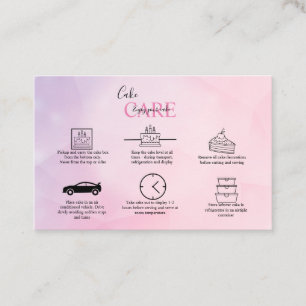 Rose Gold Pink Glitter  Cake Care  Business Card