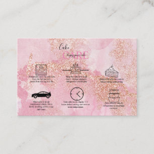 Rose Gold Pink Glitter  Cake Care  Business Card