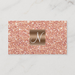 Rose Gold Pink Glitter Chic Glam Glitzy Salon Spa Business Card
