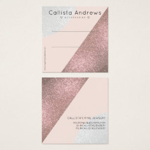 Rose Gold Pink Glitter Geo Heart Hair Clip Display