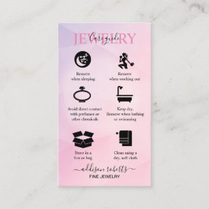 Rose Gold Pink Glitter  Jewellery Care   Business  Business Card
