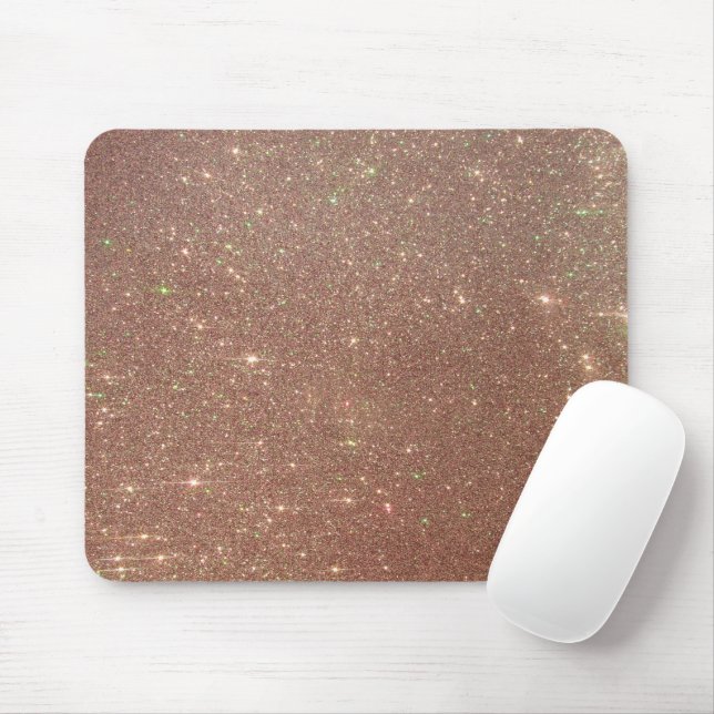 Rose Gold Pink Glitter Mouse Mat (With Mouse)