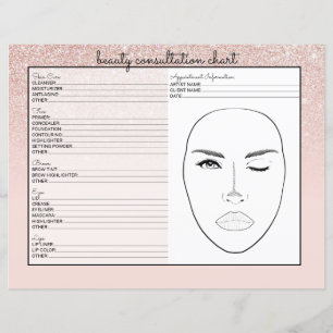Rose Gold Pink Glitter Ombre Beauty Consultation