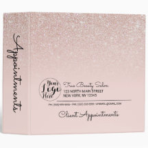 Rose Gold Pink Glitter Ombre Business Appointment