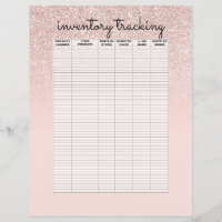 Rose Gold Pink Glitter Ombre Business Inventory