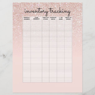 Rose Gold Pink Glitter Ombre Business Inventory