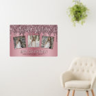 Rose Gold Pink Glitter Photo Collage 16th Birthday