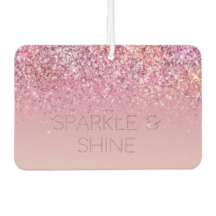 Rose Gold Pink Gold Glitter Sparkle Car Air Freshener