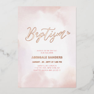 Rose Gold & Pink Heart Girl Baptism