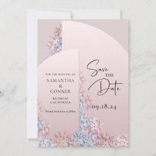 Rose gold pink hyacinths spring boho Save The Date