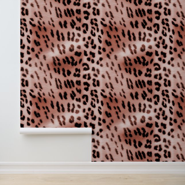 Rose Gold Pink Leopard Animal  Wallpaper (Application)