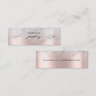 Rose Gold Pink Marble Script Earring display card