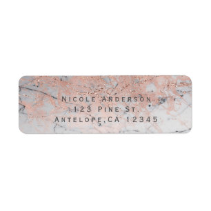 Rose Gold Pink Modern Marble Glam Chic Invitation