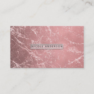 Rose Gold Pink Modern Trendy Glam Marble Chic Business Card