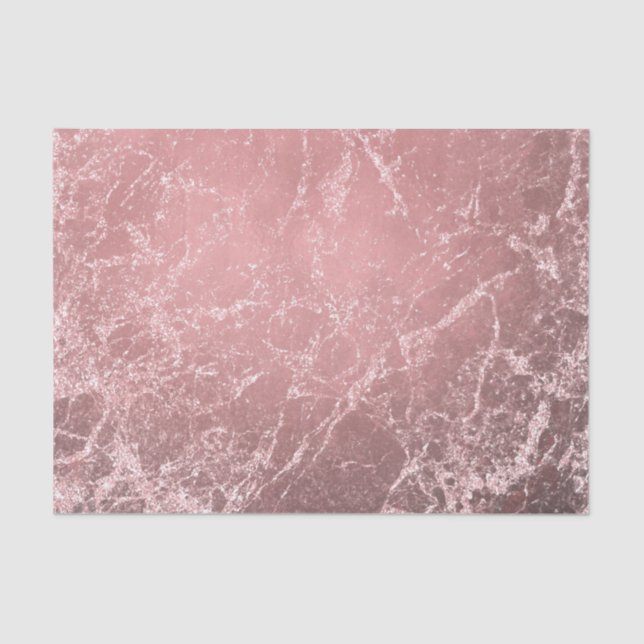 Rose Gold Pink Modern Trendy Glam Marble Chic Tissue Paper (Front)
