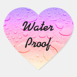 Rose Gold Pink Ombre Water Proof Drops Splash Free Heart Sticker