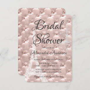Rose Gold Pink Paris Bridal Shower Invitation