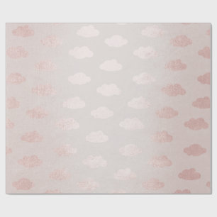 Rose Gold Pink Powder Claud Princess New Baby Wrapping Paper